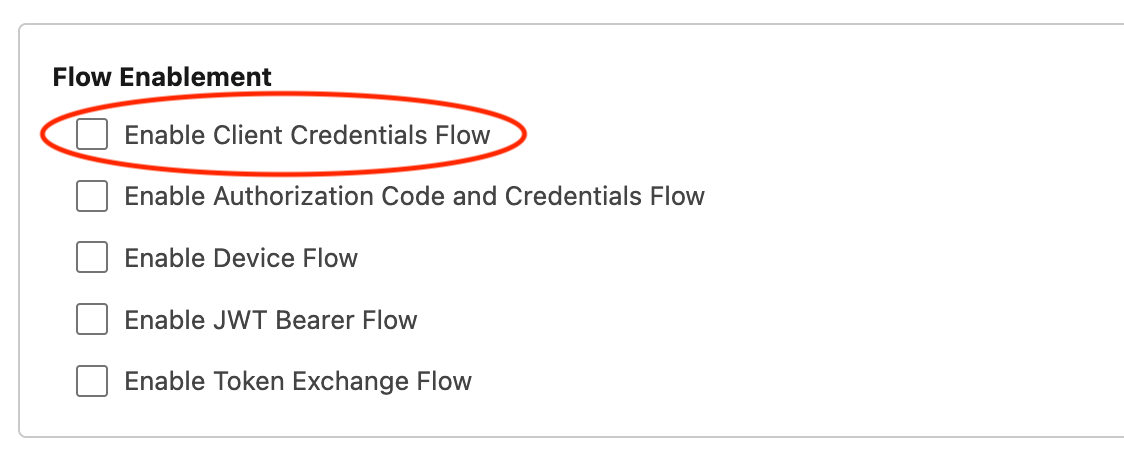 Salesforce OAuth Flow Enablement setting for Client Credentials Flow
